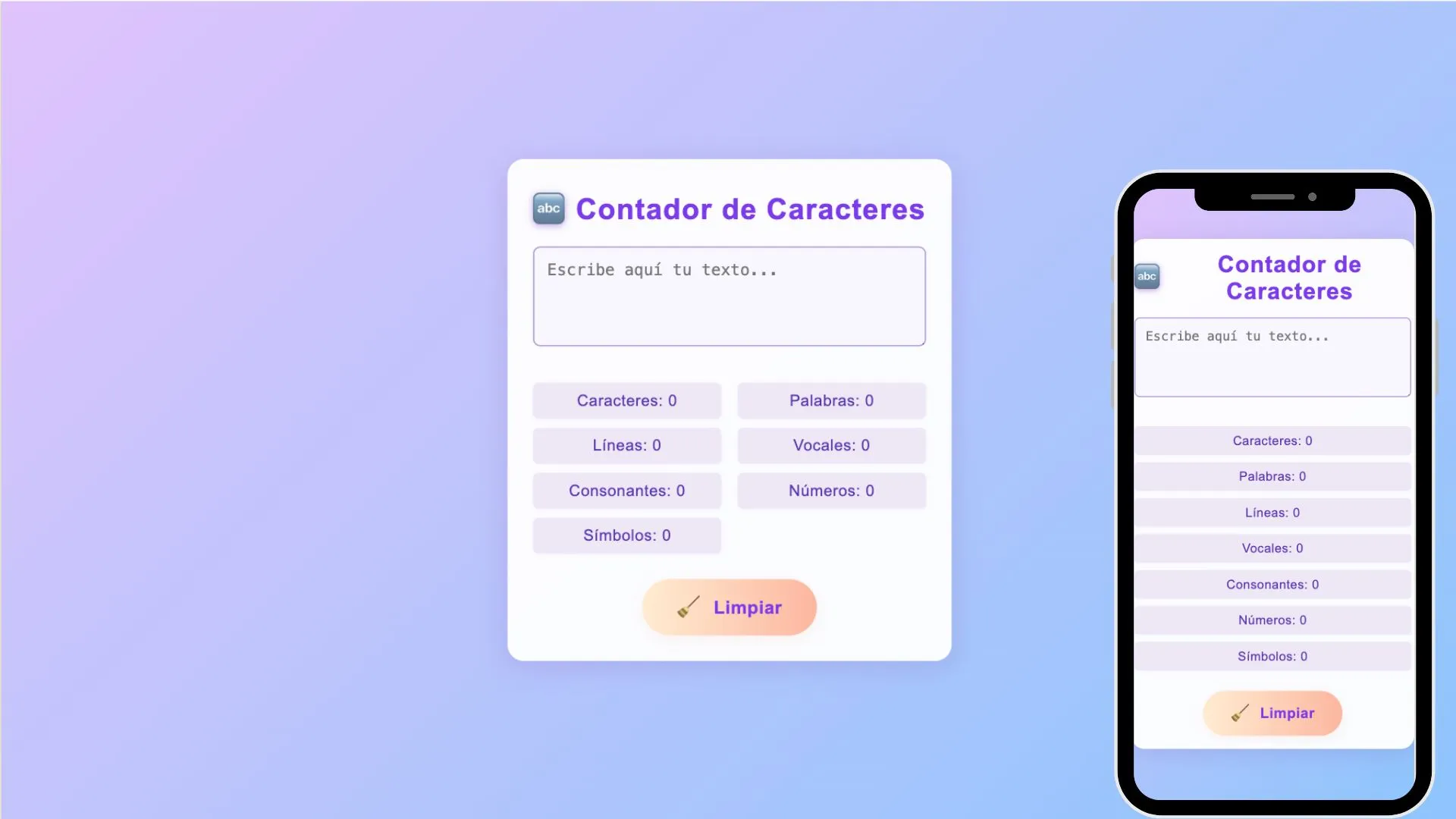 Aplicación para contar caracteres